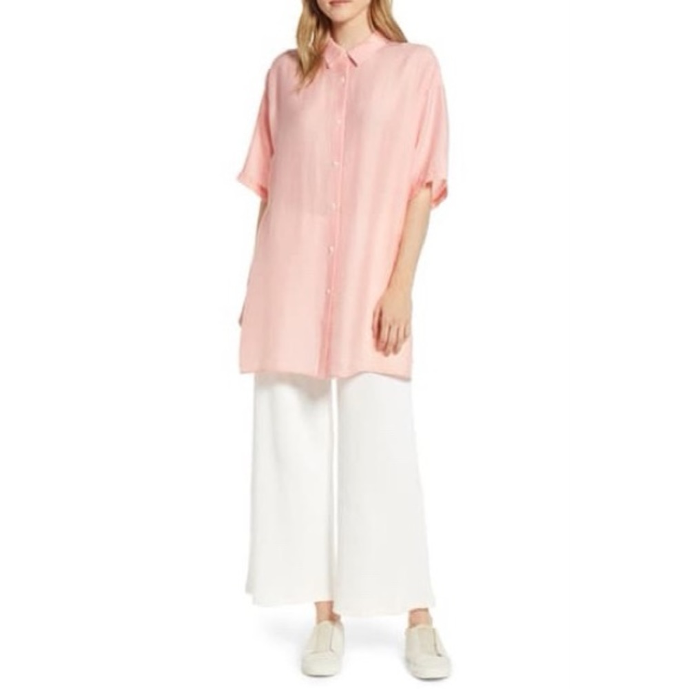 LOU & GREY Twill Oversized Shirt Mini Dress